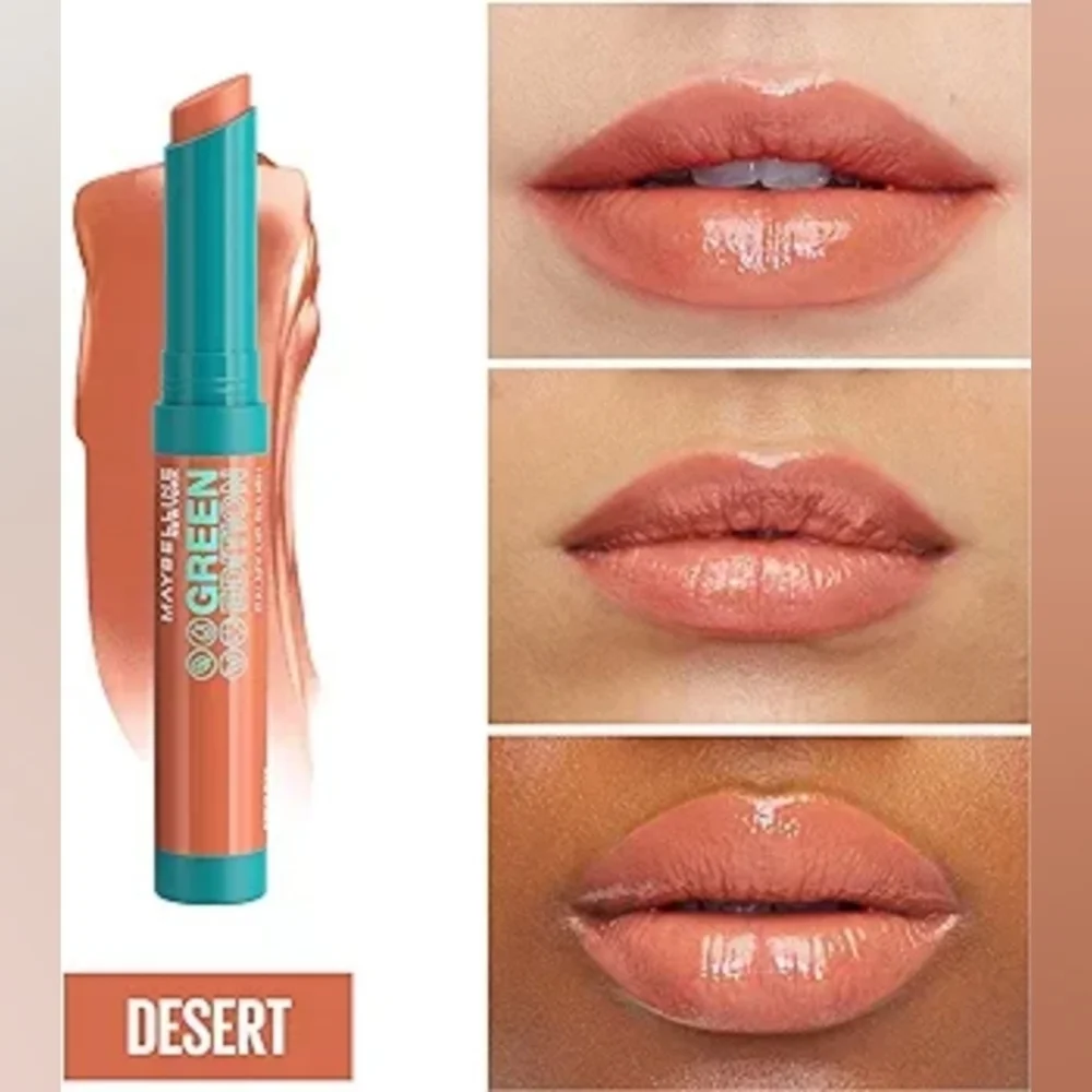 3 x Maybelline Green Edition Balmy Lip Blush, With Mango Oil, 008 Desert